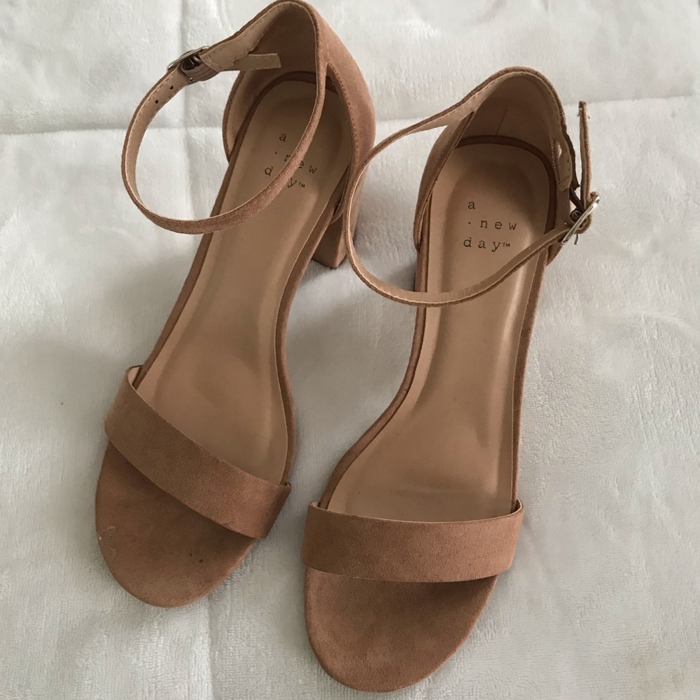 Nude sandal heels